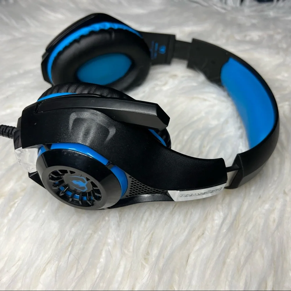 Beexcellent Wired Gaming Headphones with Microphone Blue and Black